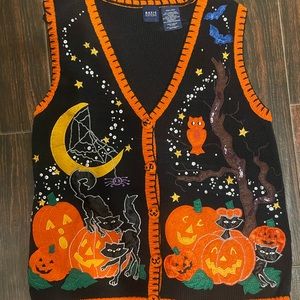 Vintage Cat Halloween Sweater Vest